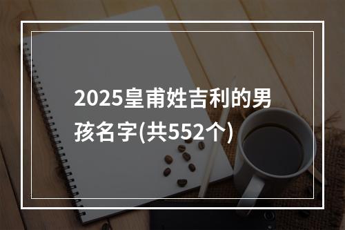 2025皇甫姓吉利的男孩名字(共552个)