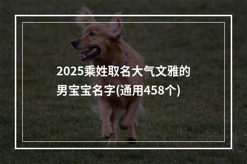 2025乘姓取名大气文雅的男宝宝名字(通用458个)