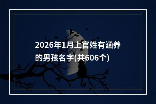 2026年1月上官姓有涵养的男孩名字(共606个)