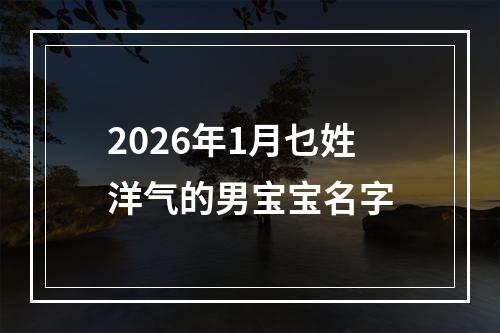 2026年1月乜姓洋气的男宝宝名字