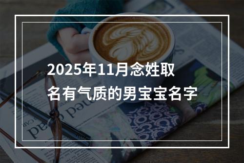 2025年11月念姓取名有气质的男宝宝名字