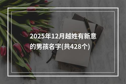 2025年12月越姓有新意的男孩名字(共428个)