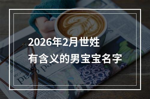 2026年2月世姓有含义的男宝宝名字