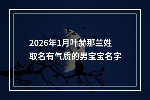 2026年1月叶赫那兰姓取名有气质的男宝宝名字