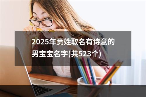 2025年贲姓取名有诗意的男宝宝名字(共523个)