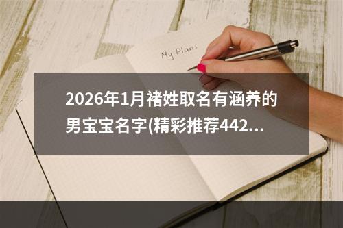 2026年1月褚姓取名有涵养的男宝宝名字(精彩推荐442个)
