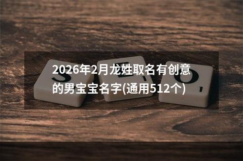 2026年2月龙姓取名有创意的男宝宝名字(通用512个)