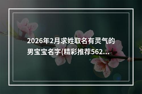 2026年2月求姓取名有灵气的男宝宝名字(精彩推荐562个)