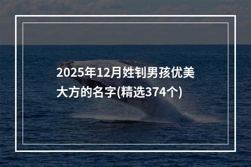2025年12月姓钊男孩优美大方的名字(精选374个)
