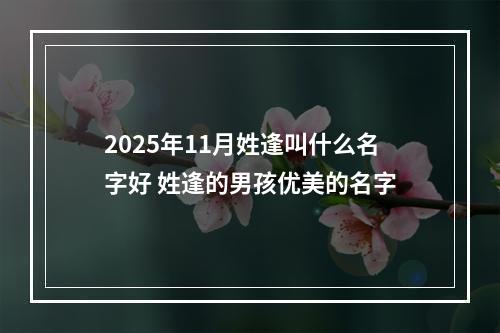 2025年11月姓逢叫什么名字好 姓逢的男孩优美的名字