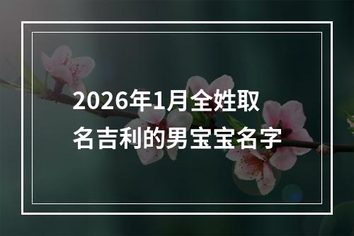 2026年1月全姓取名吉利的男宝宝名字