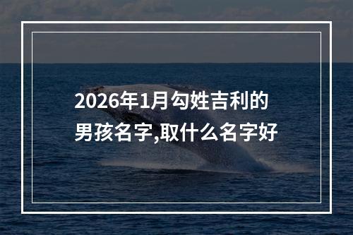2026年1月勾姓吉利的男孩名字,取什么名字好