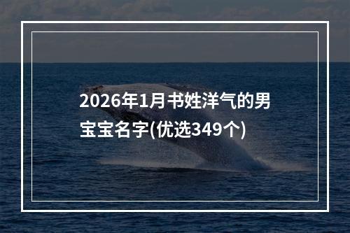 2026年1月书姓洋气的男宝宝名字(优选349个)