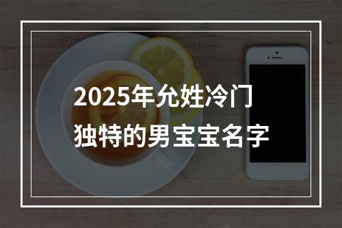 2025年允姓冷门独特的男宝宝名字