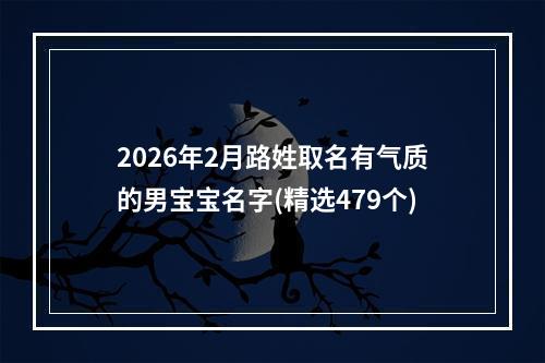 2026年2月路姓取名有气质的男宝宝名字(精选479个)