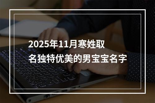 2025年11月寒姓取名独特优美的男宝宝名字