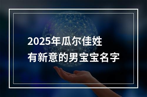 2025年瓜尔佳姓有新意的男宝宝名字