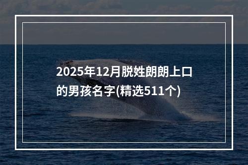 2025年12月脱姓朗朗上口的男孩名字(精选511个)