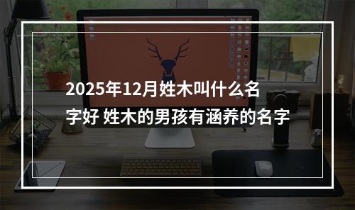 2025年12月姓木叫什么名字好 姓木的男孩有涵养的名字