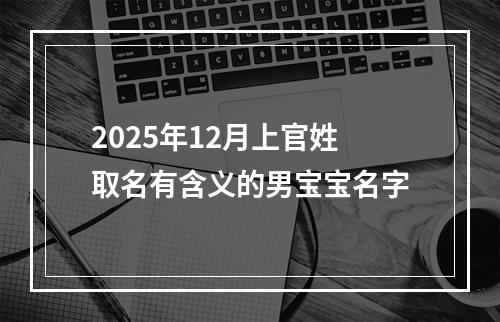 2025年12月上官姓取名有含义的男宝宝名字
