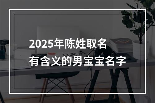 2025年陈姓取名有含义的男宝宝名字