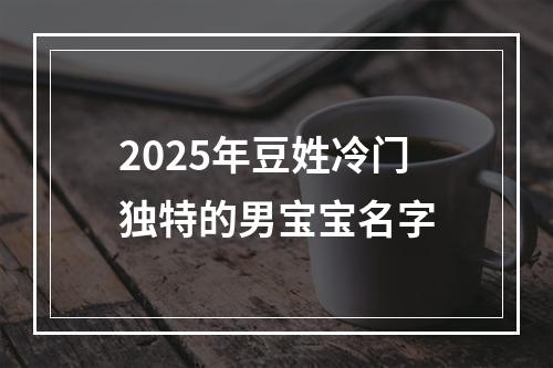 2025年豆姓冷门独特的男宝宝名字