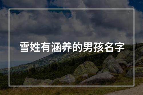 雪姓有涵养的男孩名字