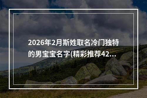 2026年2月斯姓取名冷门独特的男宝宝名字(精彩推荐429个)
