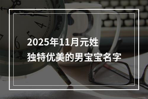 2025年11月元姓独特优美的男宝宝名字