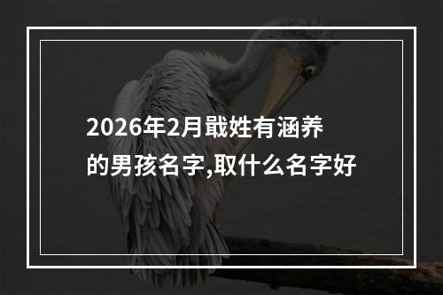2026年2月戢姓有涵养的男孩名字,取什么名字好
