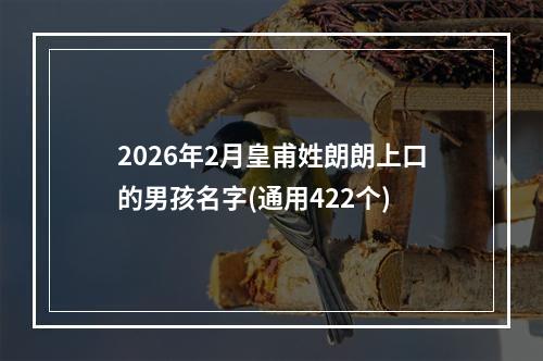 2026年2月皇甫姓朗朗上口的男孩名字(通用422个)