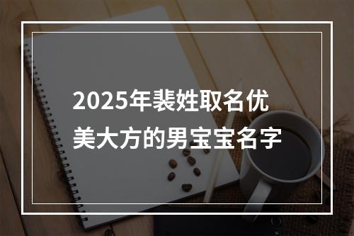 2025年裴姓取名优美大方的男宝宝名字