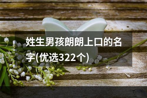 姓生男孩朗朗上口的名字(优选322个)