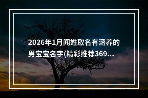 2026年1月闻姓取名有涵养的男宝宝名字(精彩推荐369个)