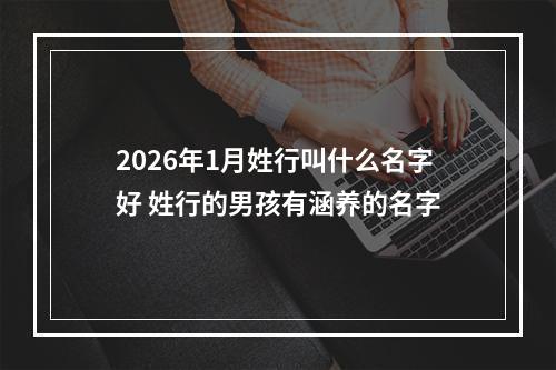 2026年1月姓行叫什么名字好 姓行的男孩有涵养的名字