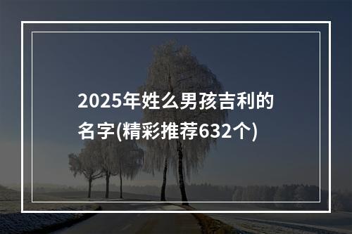 2025年姓么男孩吉利的名字(精彩推荐632个)