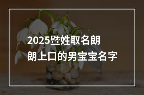 2025暨姓取名朗朗上口的男宝宝名字
