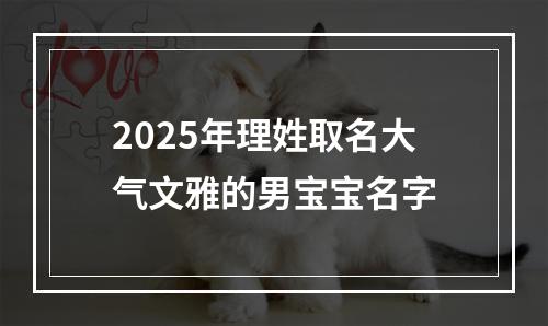 2025年理姓取名大气文雅的男宝宝名字
