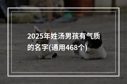2025年姓汤男孩有气质的名字(通用468个)