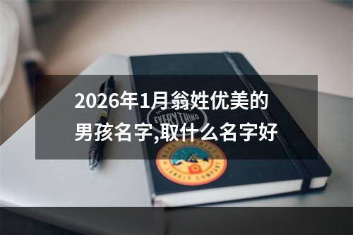 2026年1月翁姓优美的男孩名字,取什么名字好