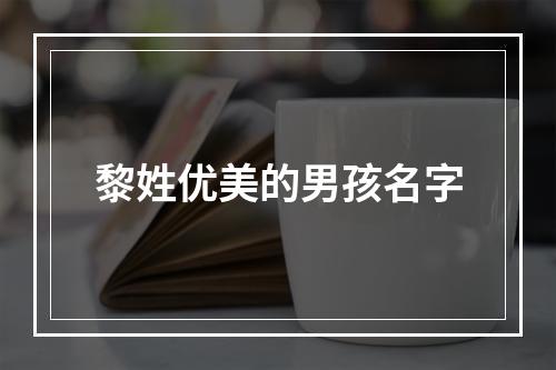 黎姓优美的男孩名字