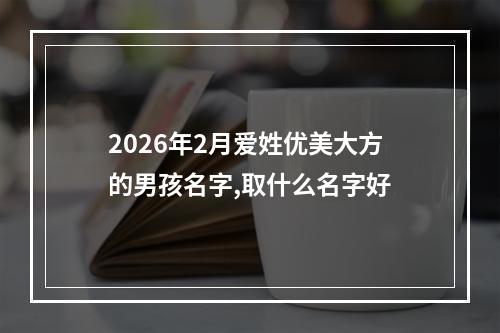 2026年2月爱姓优美大方的男孩名字,取什么名字好