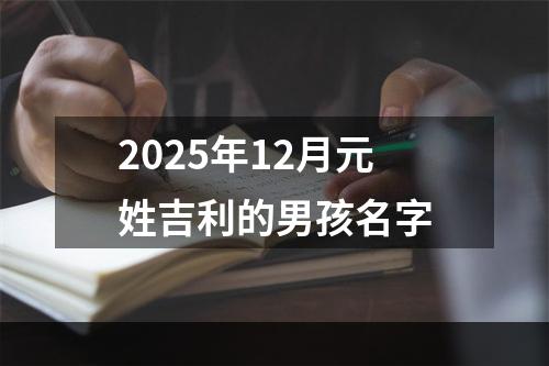 2025年12月元姓吉利的男孩名字