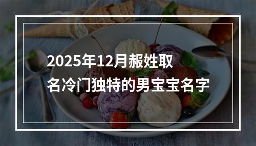 2025年12月赧姓取名冷门独特的男宝宝名字