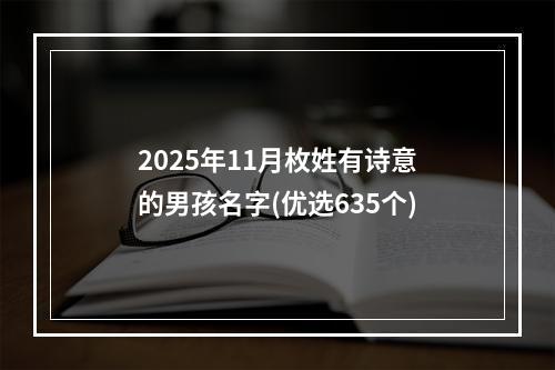 2025年11月枚姓有诗意的男孩名字(优选635个)