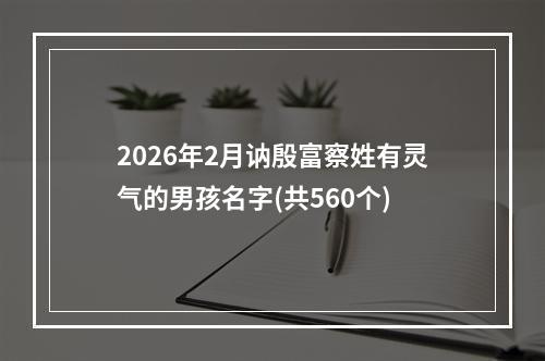 2026年2月讷殷富察姓有灵气的男孩名字(共560个)