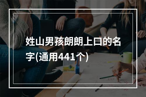姓山男孩朗朗上口的名字(通用441个)