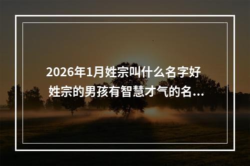 2026年1月姓宗叫什么名字好 姓宗的男孩有智慧才气的名字