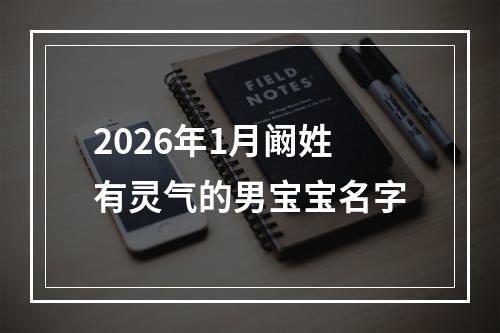 2026年1月阚姓有灵气的男宝宝名字
