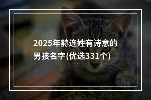 2025年赫连姓有诗意的男孩名字(优选331个)